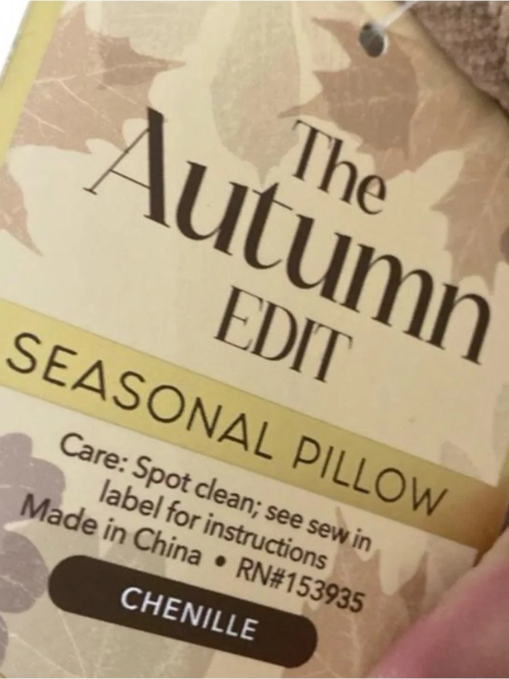 Seasonal Autumn Leaf Decorative Pillow - Brown